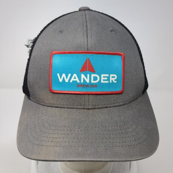 Wander Brewing Snapback Trucker Hat Gray OS Adjustable Mesh Back Brist Blanks - Picture 2 of 10